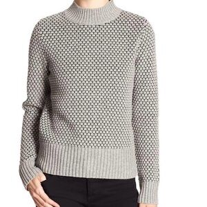 Banana Republic Light Gray Textured Mock Neck Sweater